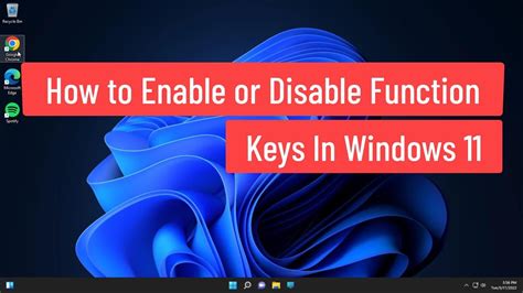 How To Enable Or Disable Function Keys In Windows 11 Youtube