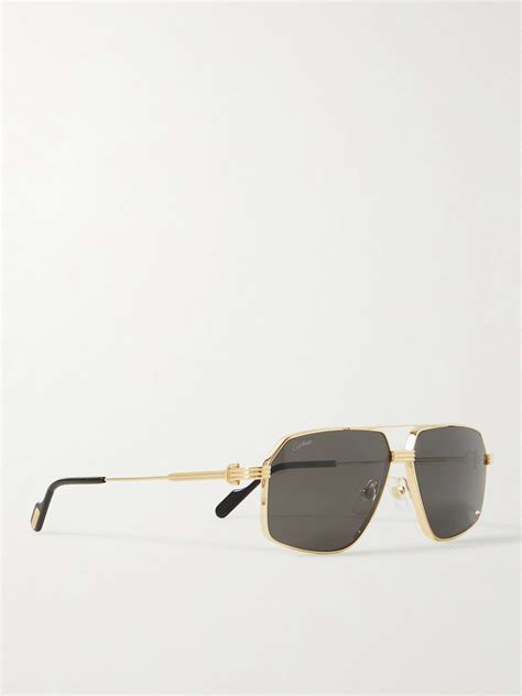 Gold Aviator Style Gold Tone Sunglasses Cartier Eyewear Mr Porter