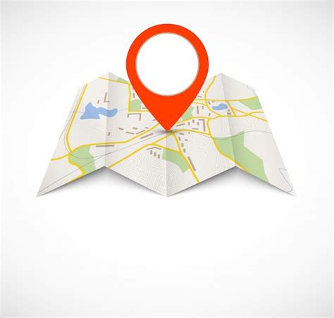 Premium Vector Navigation Map With Red Pin