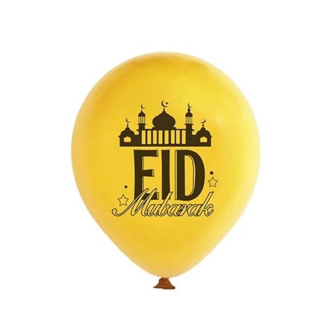 10pcs Eid Mubarak Balloon Gold Letter Balloons Ramadan Decoration Eid