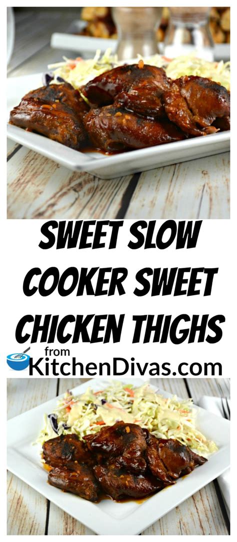 Searing the chicken thighs may seem like an annoying step, but trust us, it's worth it. This Sweet Slow Cooker Sweet Chicken Thighs recipe is a ...
