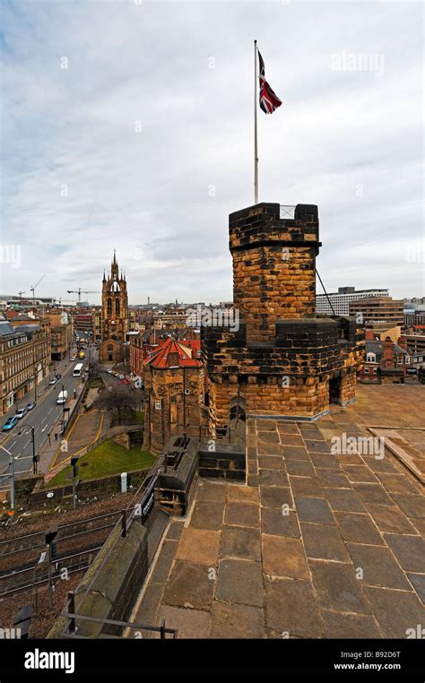 View From Rooftop Of Castle Keep In Newcastle Upon Tyne Stock Photo Alamy