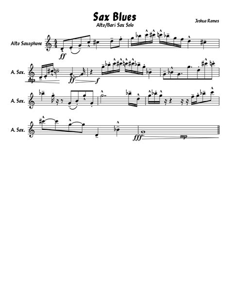 Sax Blues By Jc Sheet Music For Saxophone Alto Solo