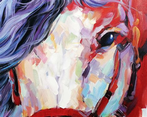 20x24 Hand Painted Modern Impressionist Horse Oil Painting On Canvas