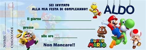 Inviti Super Mario Inviti Per Festa Festa Di Compleanno Inviti