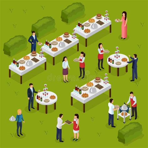 Banquet Catering Party Top View Stock Vector Illustration Of Catering