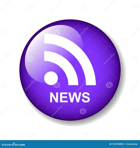 Rss News Icon Button Stock Illustration Illustration Of Icons 125708805