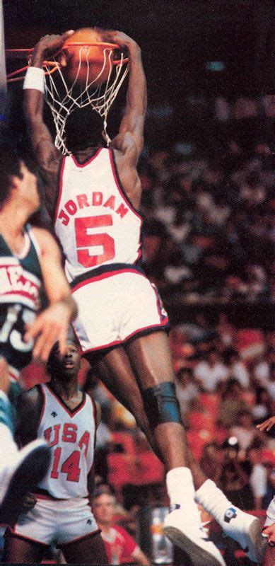 Michel Jordan Wearing 5 In 1984 Olympics Micheal Jordan Michael