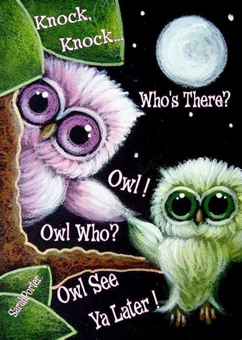 Good Night Owl Who Owl Pictures Knock Knock Good Night Poems Funny