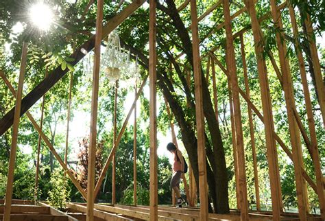 Toshihiro Oki Erects Tree Wood Folly In Ny Sculpture Park
