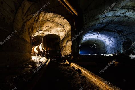 Underground Abandoned Gold Ore Mine Shaft Tunnel Gallery Passage With