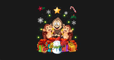 Funny Monkey Christmas Tree Cute Decor T Xmas Presents Monkey T