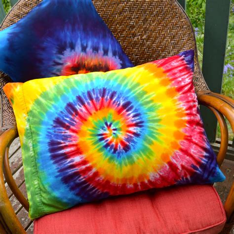 Hand Dyed Rainbow Pillowcase Tie Dye Queen Standard Size