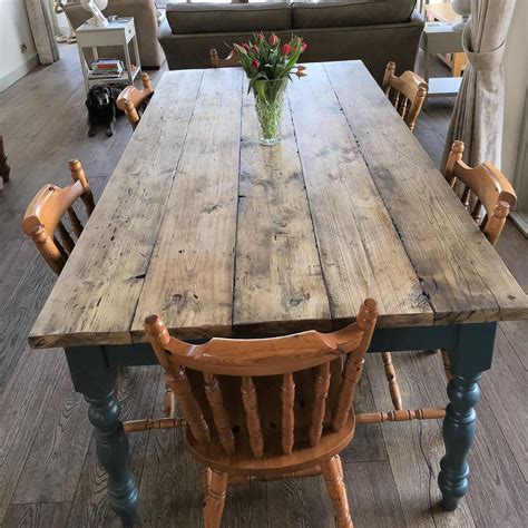 Rustic Reclaimed Farmhouse Dining Table Wide Rustic Dining Table