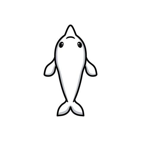 Premium Vector Cute Little Beluga Whale Cartoon