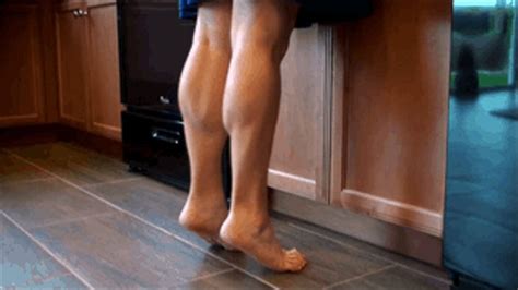 super fine muscular calves model homes kitchen reach heels and barefeet hi res super fine