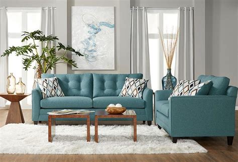 Deconovo faux linen throw pillow cover with invisible zipper cushion covers for sofa 18x18 inch charcoal 4 pcs case only no insert. Haley Teal Sofa & Loveseat | Teal living rooms, Teal sofa ...