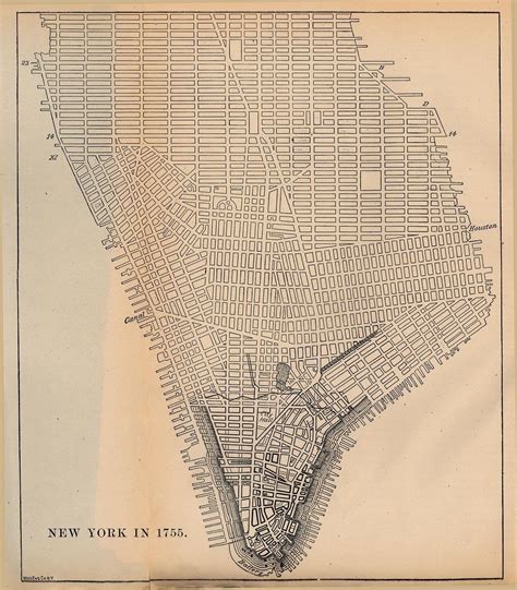 Lower Manhattan Vintage Map — Circa 1755 Manhattan Map Lower Manhattan