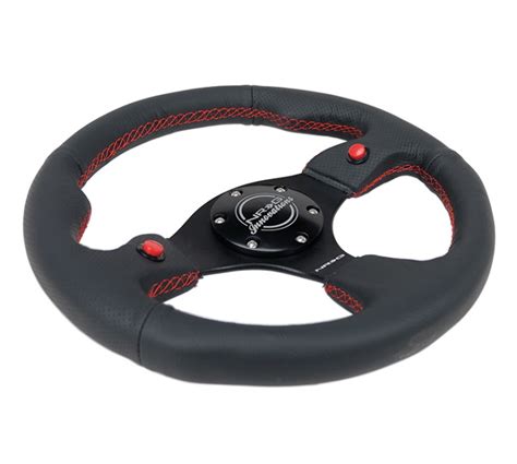 Nrg 320mm Sport Leather Steering Wheel W 2 Button St 007r