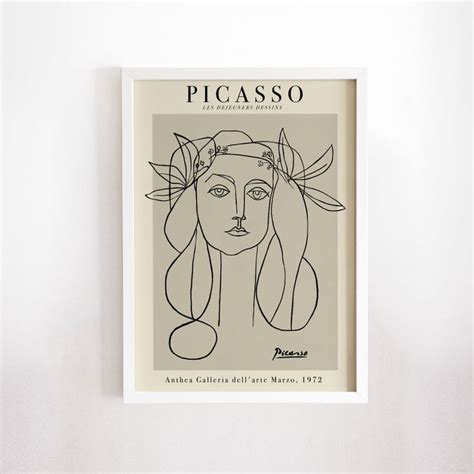 Picasso Woman Print Picasso Line Drawing Gallery Poster Etsy