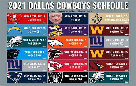Dallas Cowboys Schedule Printable Customize And Print