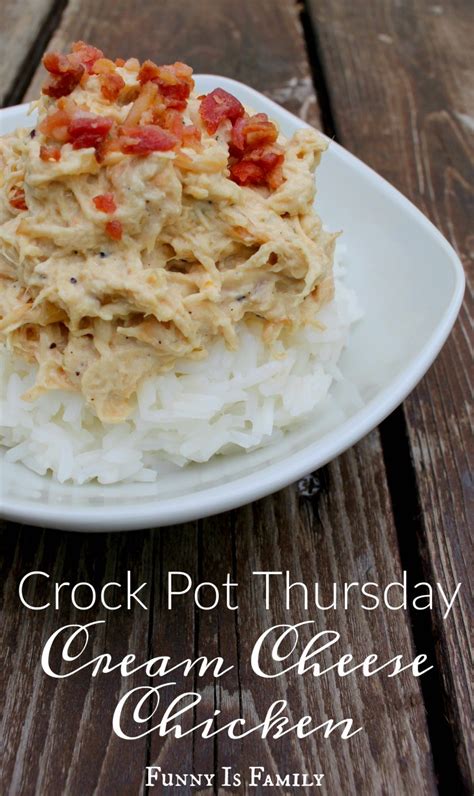 Prep + 4 1/2 or 7 1/2 hours cooking time. Crock Pot Cream Cheese Chicken