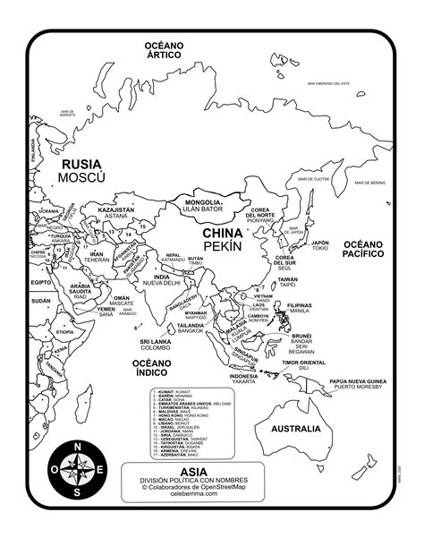 Uva árbitro Majestuoso Mapa Politico De Asia Para Colorear Señal