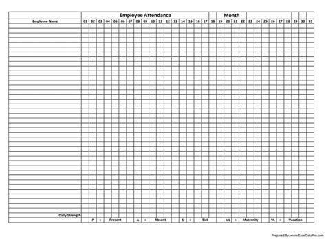 Employee Attendance Sheet 2020 Excel Calendar Template 65f