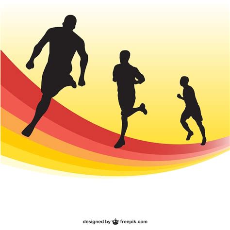 Premium Vector Running Race Silhouettes Background