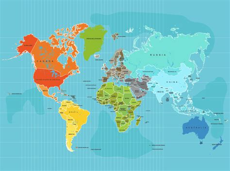 World Map Poster Country Names 11x14 Other Sizes Travel