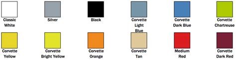 Corvette Paint Color Codes