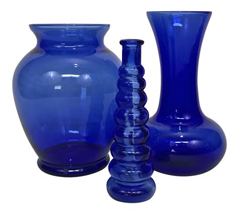 Assorted Blue Vases Set Of 3 Chairish