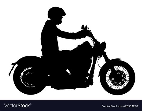 Biker Driving A Motorcycle Ride Silhouette Vector Image