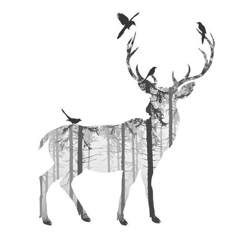 Deer Wall Mural Pixers We Live To Change Deer Silhouette Art