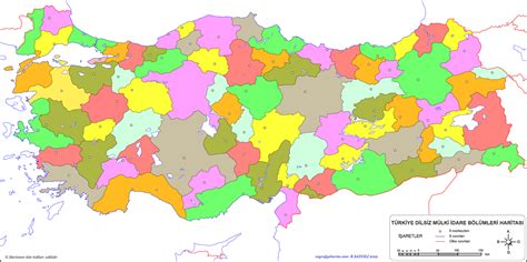 Türkiye Iller Haritası Boyama