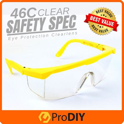 1pcs 46c Clear Glasses Safety Spec Goggles Eye Protection Clearlens