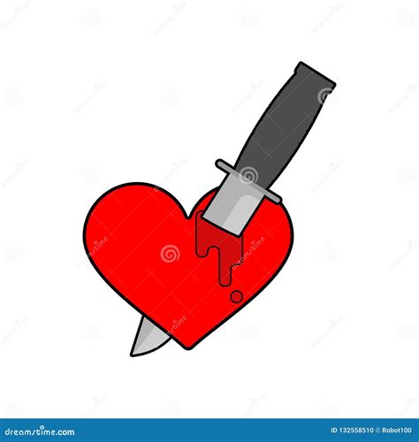 Knife In Heart Isolated Kill Love Symbol Stock Vector Illustration Of Design Cartoon 132558510