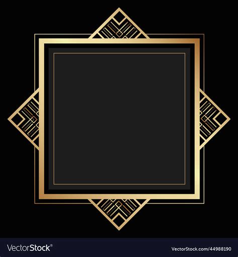 Gold Polygonal Black Elegant Background Border Vector Image