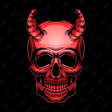 Premium Vector Illustration Devil Skull Head Logo