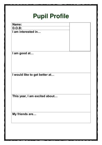 Pupil Profile Form Teaching Resources