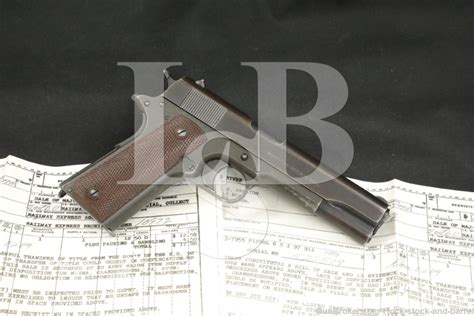 Wwi Colt Model Of 1911 Us Army 45 Acp Semi Automatic Pistol Mfd 1918