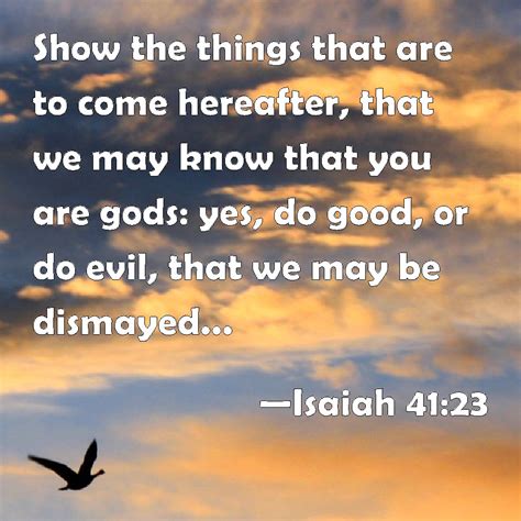Isaiah 4123 Show The Things That Are To Come Hereafter That We May
