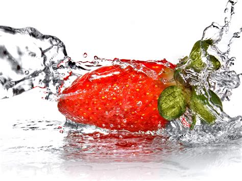 Wallpaper Illustration Food Water Fruit Strawberries Spray