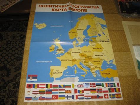 Poster Politi Ko Geografska Karta Evrope I Zastave Kupindo Com