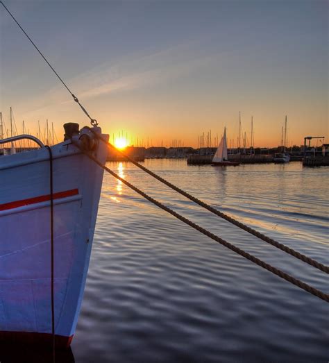 Free Sunset And Fishing Boat Hdr Stock Photo