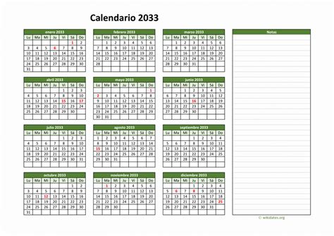 Calendario 2033 Calendario De España Del 2033