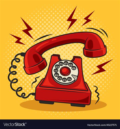 Red Phone Hot From Calls Pinup Pop Art Royalty Free Vector
