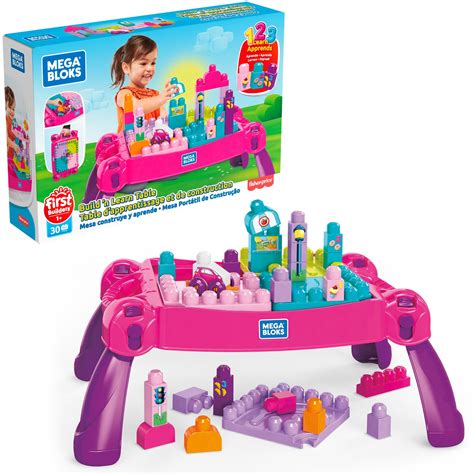 Mega Bloks First Builders Build N Learn Table With Big Building Blocks