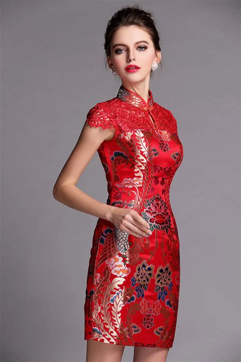 captivating brocade short modern qipao cheongsam dress qipao cheongsam and dresses women