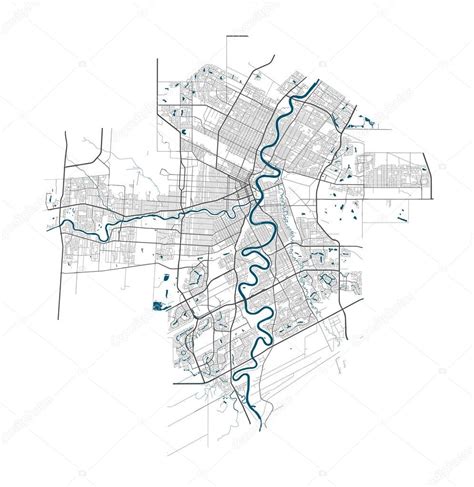 Mapa Urbano De Winnipeg Afiche Vectorial Mapa De Calles En Escala De